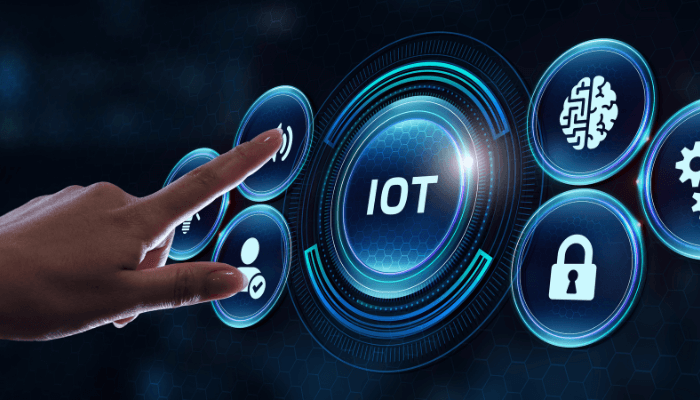 Imagem mostra um painel com elementos integrados à Internet das Coisas (IoT).